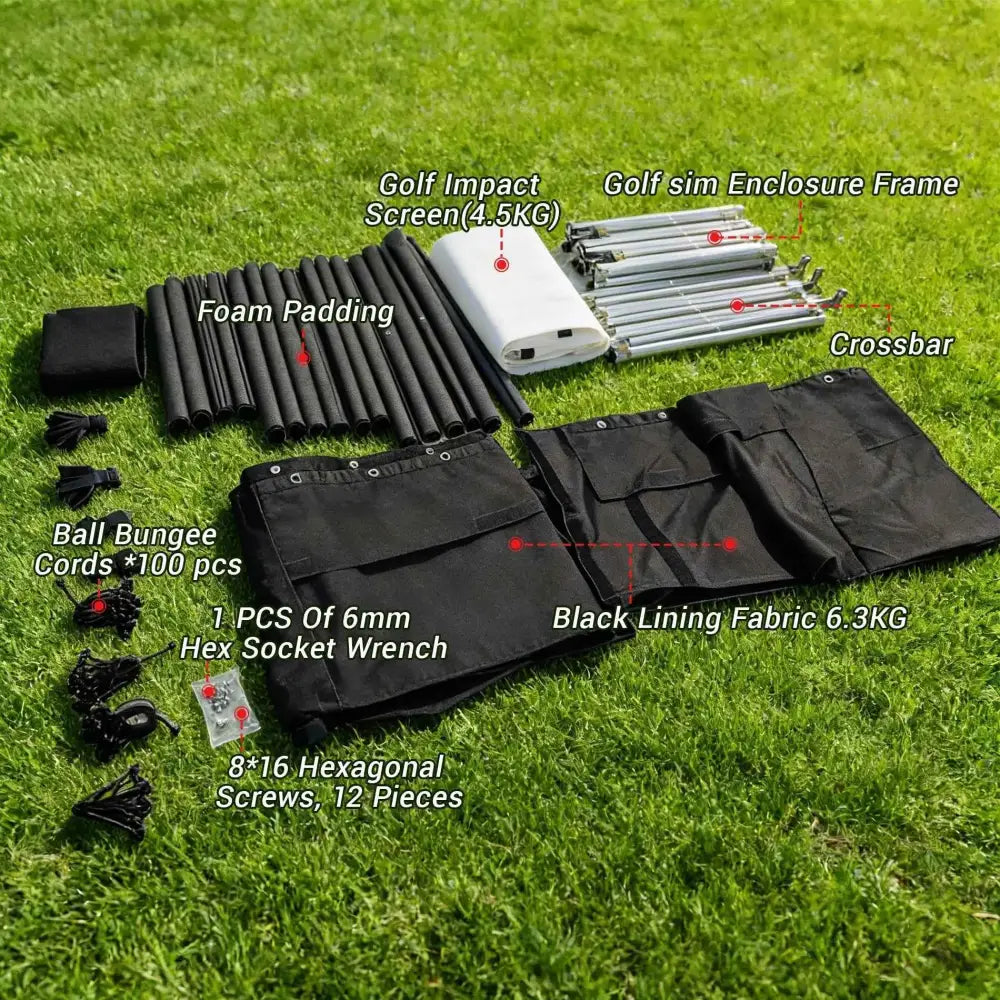 Indoor Golf Simulators Enclosure 10 X 8FT with HD Impact Screen & Durable Aluminum Frame,30 Minutes Quick Setup Golf Simulators Equipment for Home, Backyard & Garage