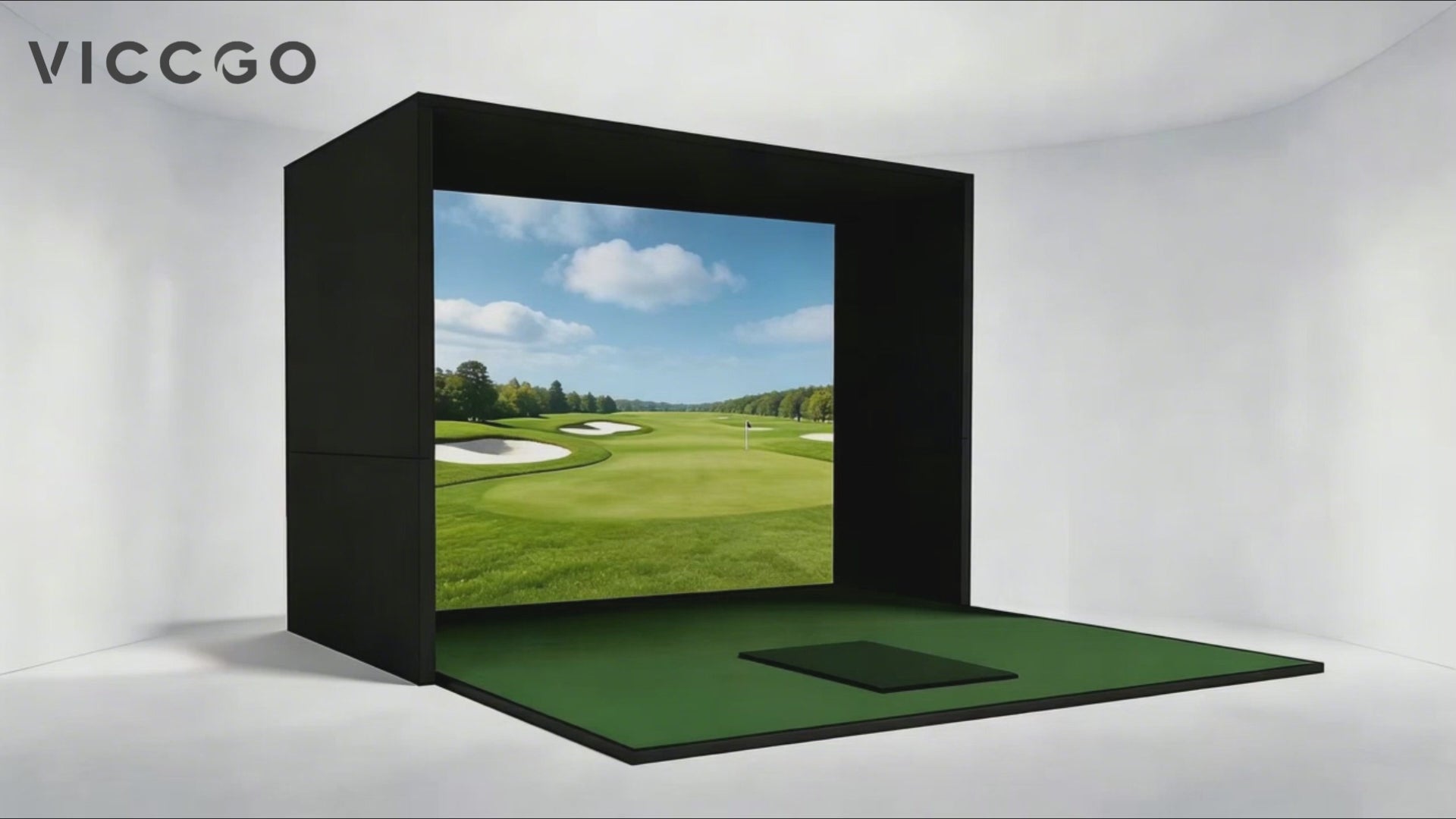 Indoor Golf Simulator Enclosure 10X8FT with HD Impact Screen & Sturdy Aluminum Frame for Quick 30-Minute Setup in Home, Backyard & Garage